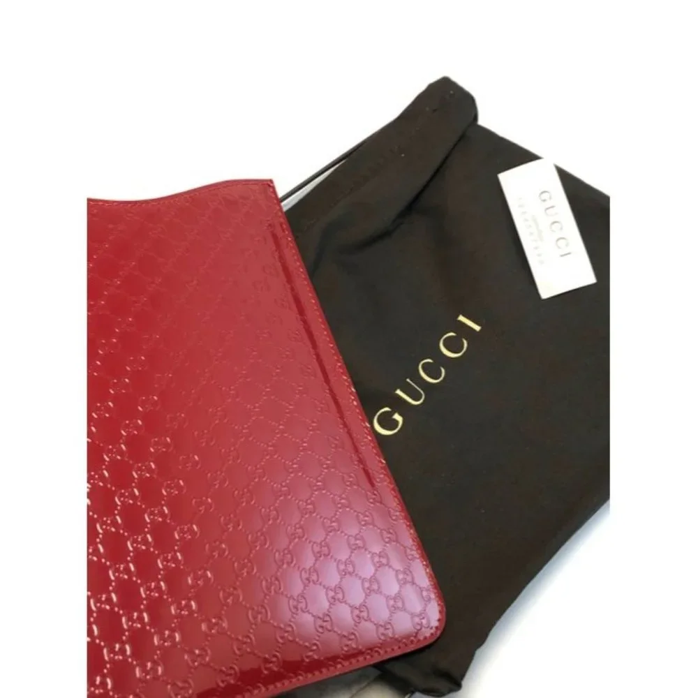GUCCI Red Mini Ipad Leather Case Cover Tech Accessory